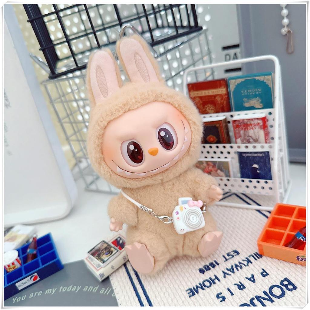 First, Second, and Third Generation Labubu Doll Clothes: 17cm Plush Onesie for 10cm Labubu Dolls, Cute Cartoon Design
