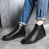 Men Boots Lace Up Winter High Top Leather Cotton Shoes Fashion Ankle Boots Business Casual Outdoor Fur Warm Shoes Male Sneakers