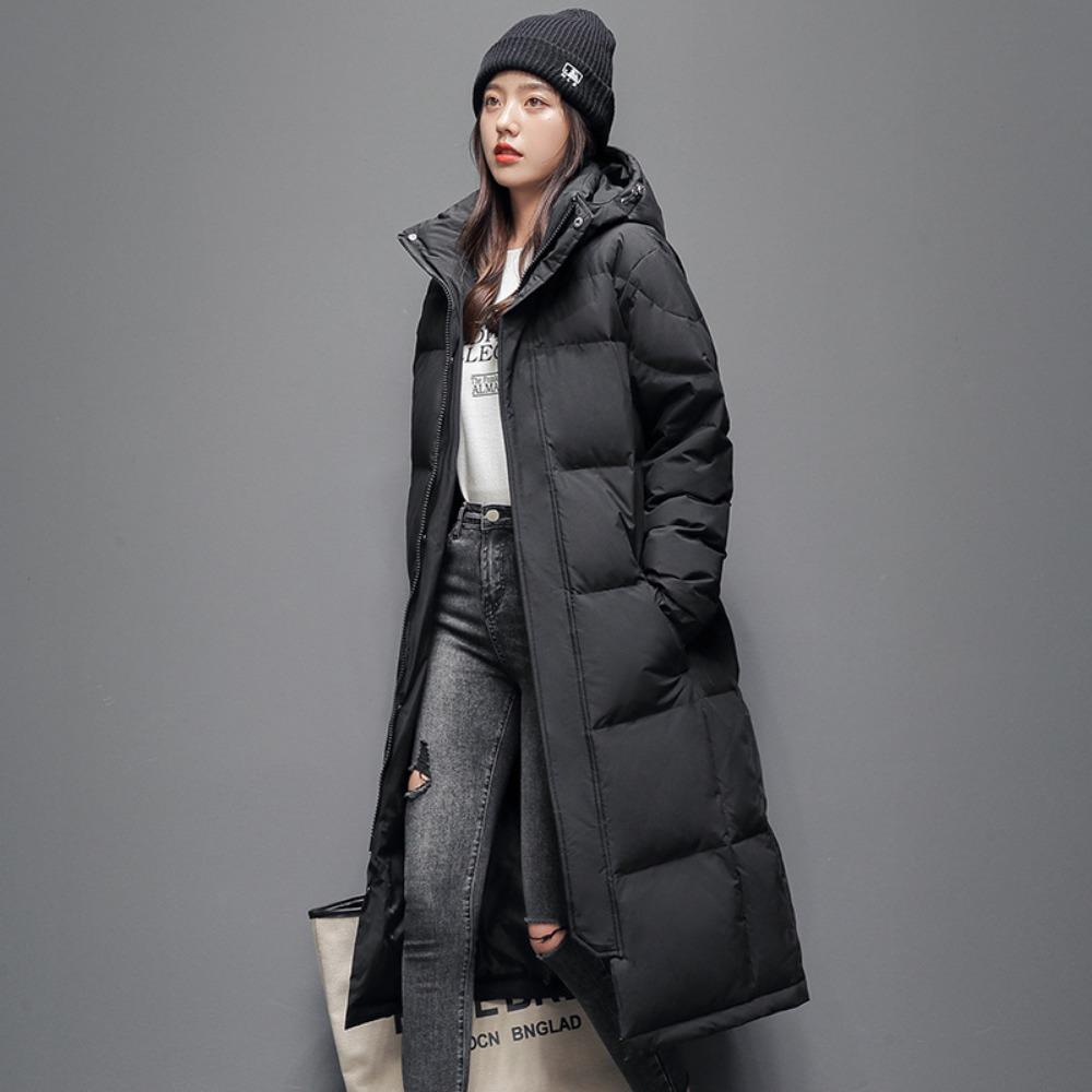 

Winter Korean version couple down jacket casual long hooded 5XL чёрный