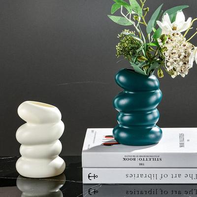 Kreative Spiralvase im nordischen Stil – Kunststoff, glasurähnliches Porzellan-Finish für trockene und nasse Blumen