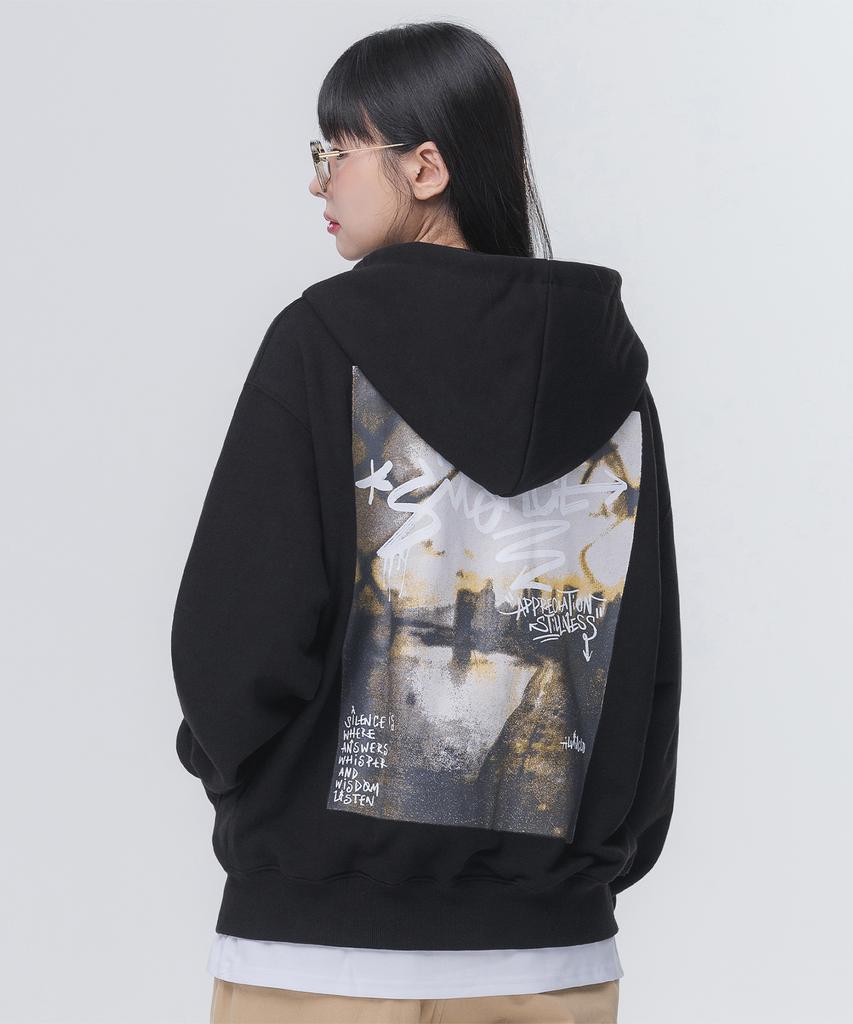 Alvinclo Silence Two-Way Oversized Zip-Up Hoodie Azh304 (2 Colos)