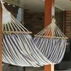 Large Garden Tourist Hammock 220x160cm Boho Stripes Cotton Strong Deckchair