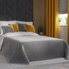 VELVI Bedspread 170x210cm - modern cool gray with a geometric pattern