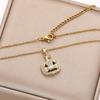 Halloween Pumpkin Pendant Necklace - Adjustable Clavicle Chain with Gothic Cartoon Design for Women