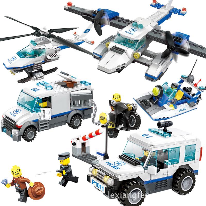 Wange City Police Airplane Building Blocks - Parent-Child Interactive Toy