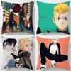 Tokyo Revengers Printed Throw Pillow Cover 18in Soft Cushion Case For Cozy Interiors