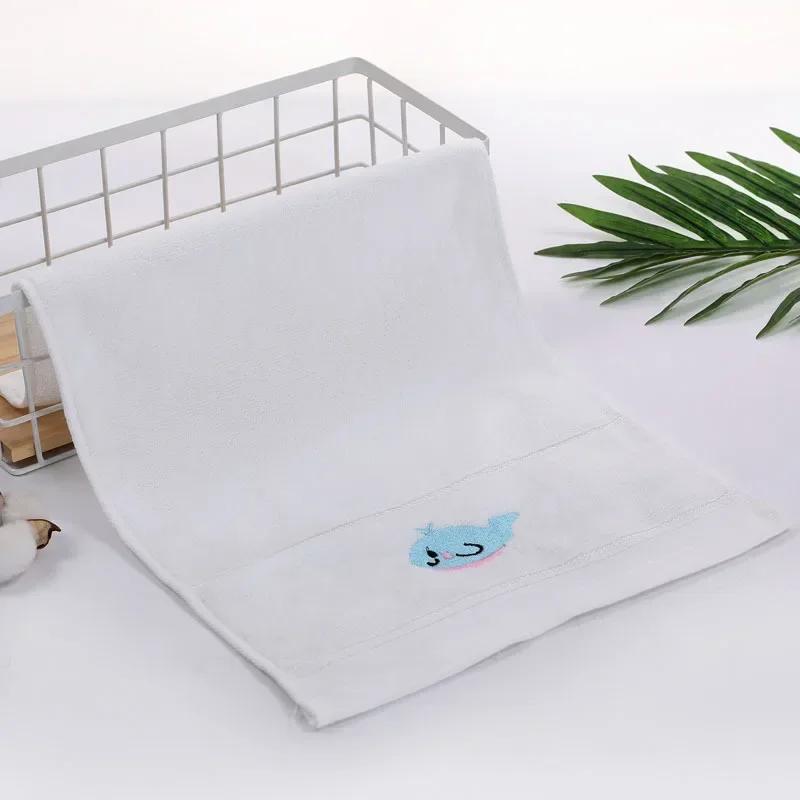 50CM*25CM Towels Baby Face Towel Soft Embroidered Absorbent Cotton Bath Towels for Newborn Kids Handkerchief Shower Stuff