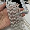 1 Strang, Weiße Natürliche Süßwasserperlen Perlen zur Schmuckherstellung DIY Bastelarbeiten (Perlen 2-2,5 mm, Länge 36 cm)