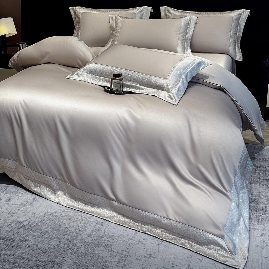 Premium Summer Ice Silk, Sleeping Naked Silky Smooth Quilt Cover Sheets Light Luxury Mattress Model Master Bedroom