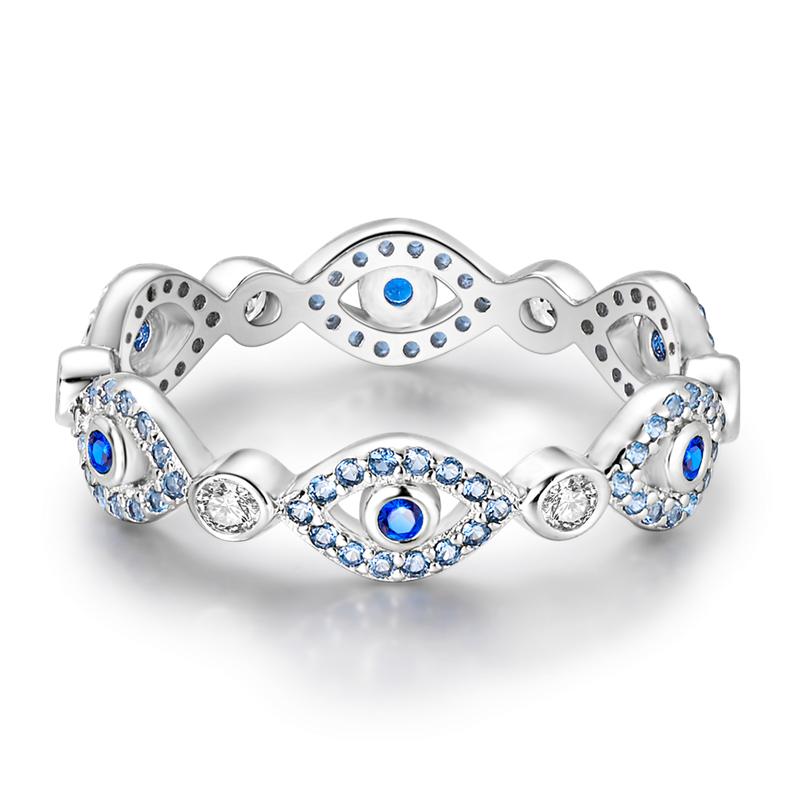 Daisy Sparkling Crown Ring Colorful Star Moon Butterfly Evil Eyes for Women Original Rings Classic Wedding Jewelry