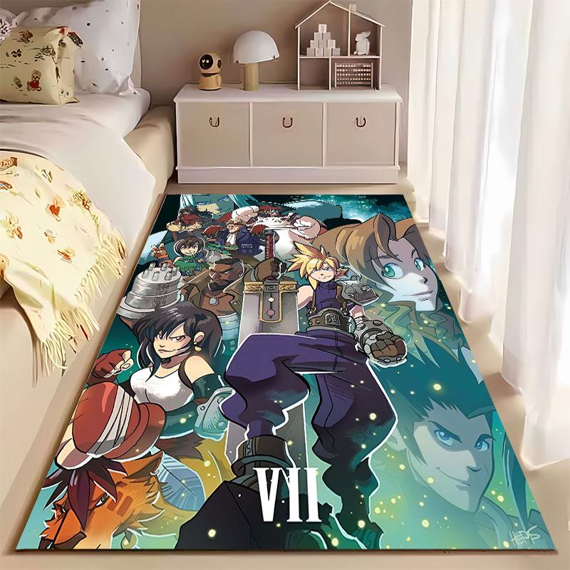 Fantasy VII Inspired Character Art suitable as a non-slip mat for the living room or bedroom sofa