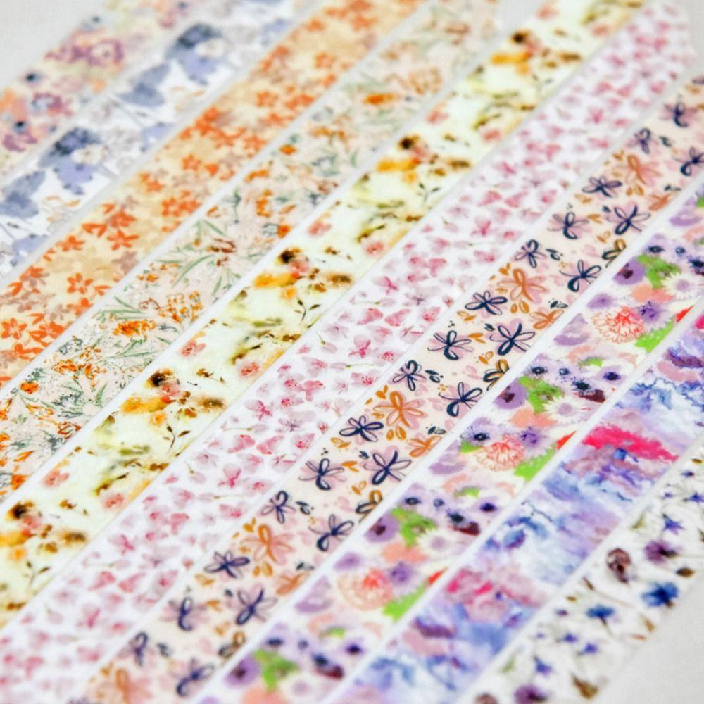 5 Rolls Spring Flower Washi Tape Self-adhesive Artistic Tape  Craft Making