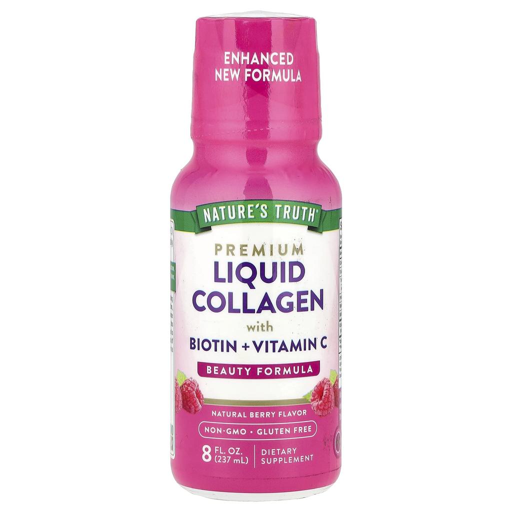 Nature'S Truth, Premium Liquid Collagen with Biotin + Vitamin C, Natural Berry, 237Ml(8Fl Oz)