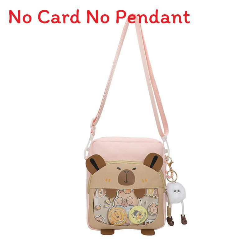 Capybara Cute Mini Nylon Crossbody Bag With Zipper Pocket For Daily Use