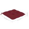 Garden Chairs with Burgundy Cushions 3 pcs Solid Teak Wood