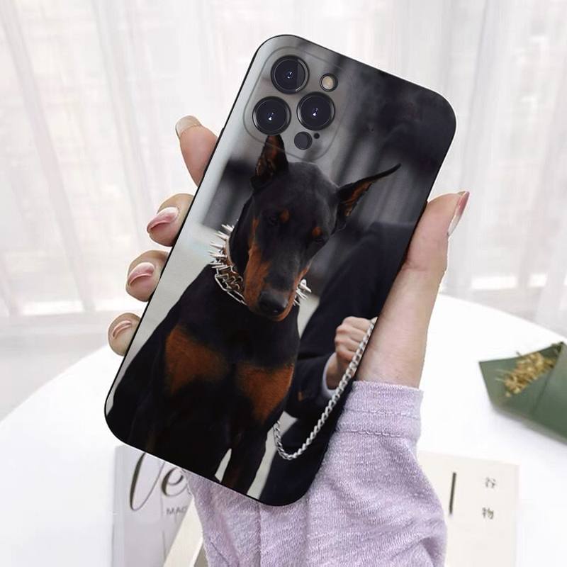 Zwierzę Jamnik Doberman pies Etui na telefon Silikonowe Miękkie Do iPhone 14 13 12 11 Pro Mini XS MAX 8 7 6 Plus X 2020 XR Shell