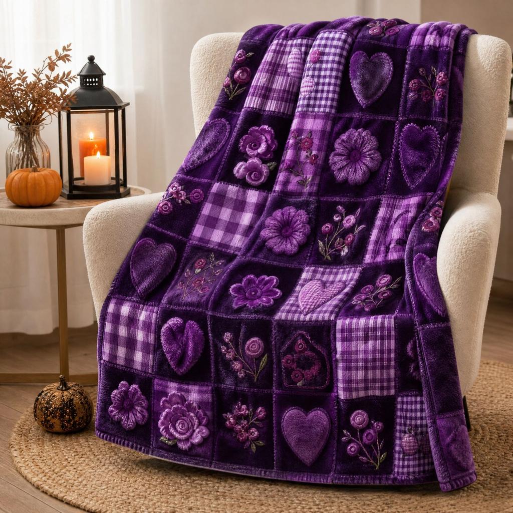 Halloween Plaid Flannel Throw Blanket with Single-Sided Print, Cozy for Couch and Bed