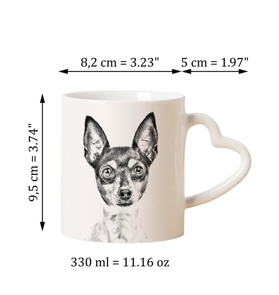 Toy Fox Terrier, American Toy Terrier, Amertoy - Cup with a Dog, Adorable Cup with a Heart-shaped Handle, Universal Gift from the Art-Dog Brand