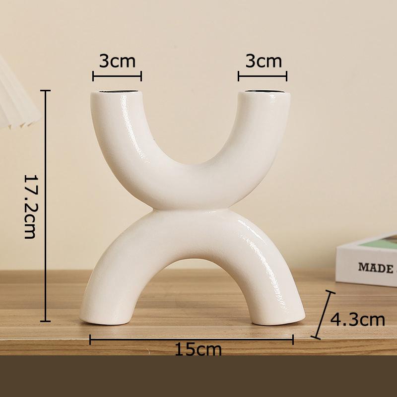 Minimalist Geometric Candle Holder Ceramic Candlestick Desk Decoration Wax Melt Burner Aroma Diffuser Home Aroma Container