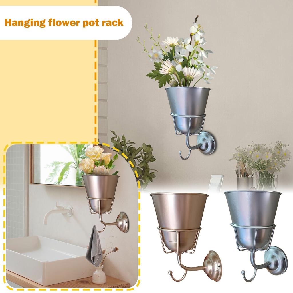 Hook Flower Pot Rack Integrated Metal Creative Wall Hanging Home Decoration