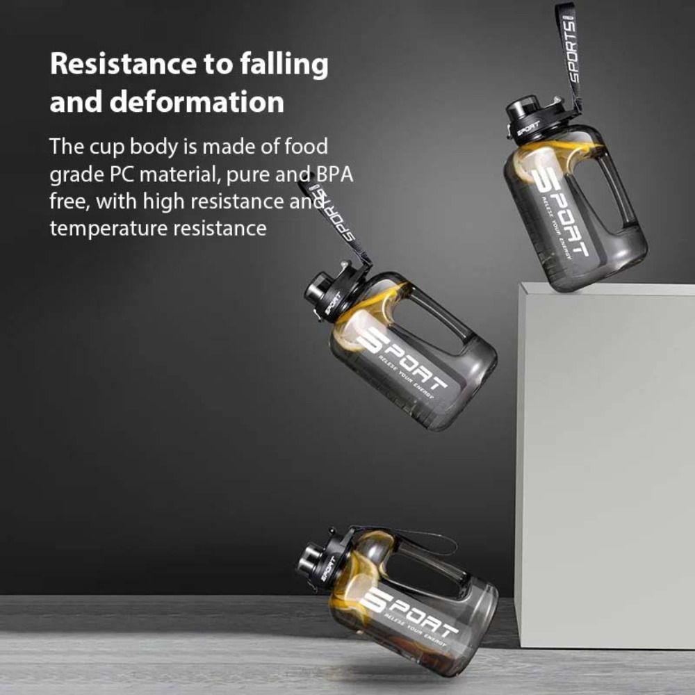 Sportovní láhev na vodu s velkým objemem a stupnicí, fitness pitný pohár, cestovní konvice na cyklistiku, do posilovny