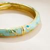 Chinese Vintage Cloisonne Bangle Traditional Women's Hand Bracelet Hollow Out Flower Bangle  Women