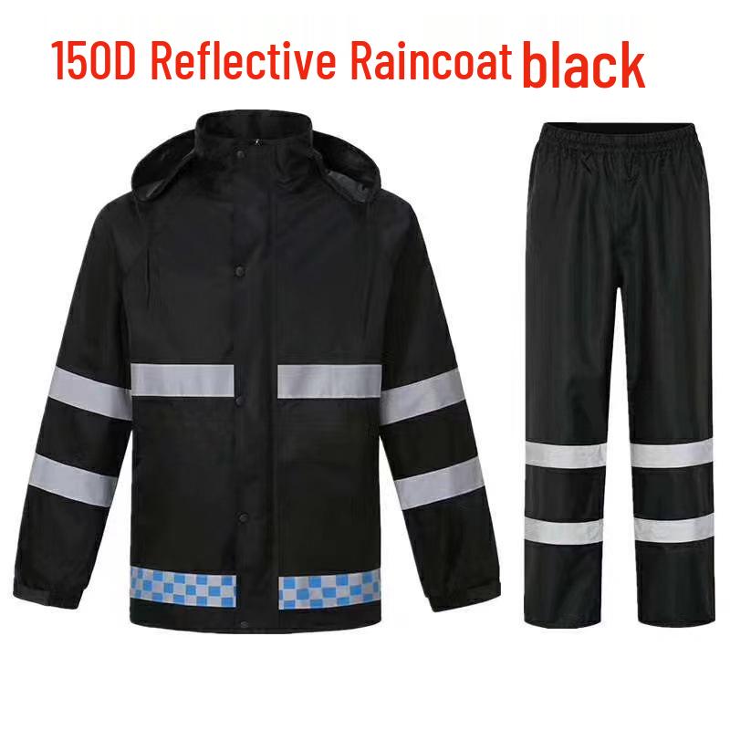 Reflective Raincoat and Pants Set for Traffic Safety and Rain Protection