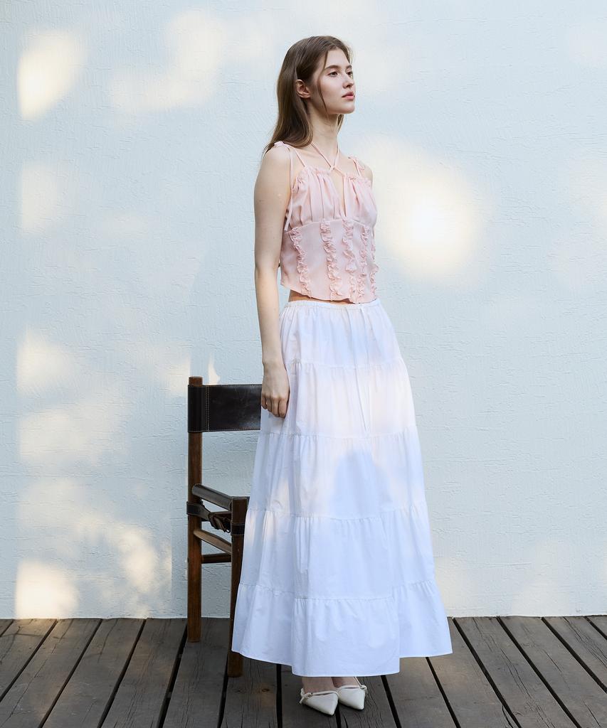 Alikim Lovey Long Skirt / White