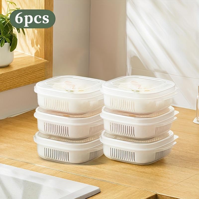 1 frozen rice container, sealed and leak-proof with a detachable draining basket, suitable for fruits and vegetables