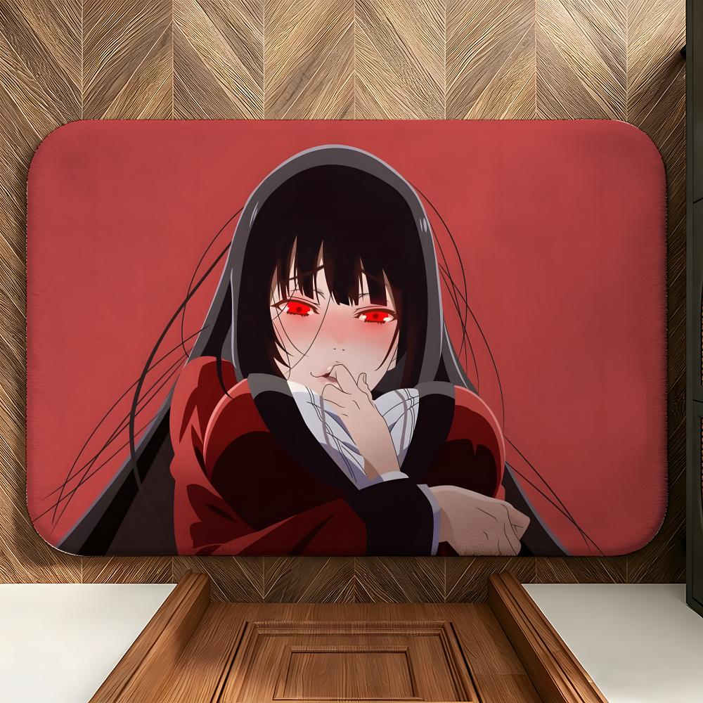Anime K-Kakegurui Floor Mat Soft Flannel Floor Mat Suitable for Entryways, Living Rooms, Bedrooms, and Bathrooms