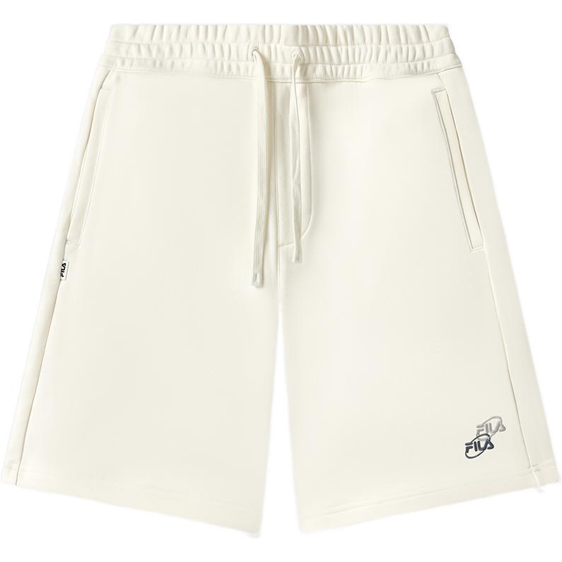 FILA Valentines Day American Series Solid Color Knitted Casual Shorts Men shorts Milk-Salt-White F11M329607FIV