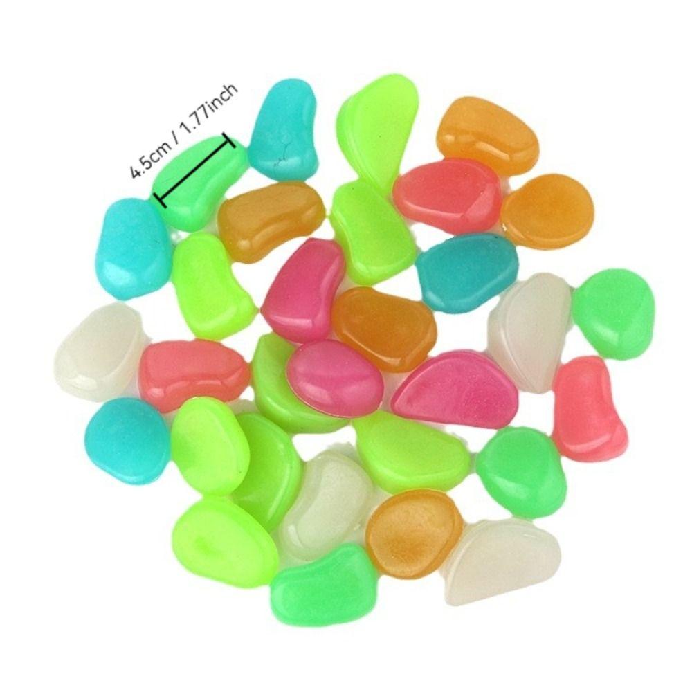 10pcs Decoration 4.5cm Luminous Pebbles Glow in Dark DIY Garden Luminous Stone Gravel Big Big Stone Garden