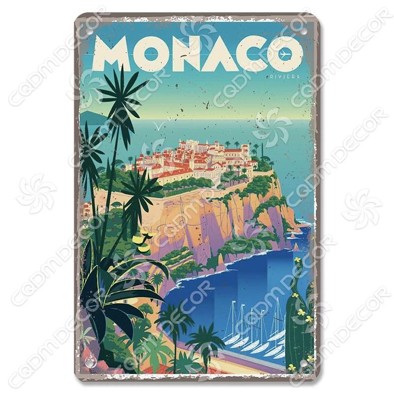 Scenografia della Capitale Insegna di Latta Piastra di Metallo Canada Messico Grecia Dubai Poster in Metallo Decorazione Murale Vintage per Caffè Soggiorno Casa