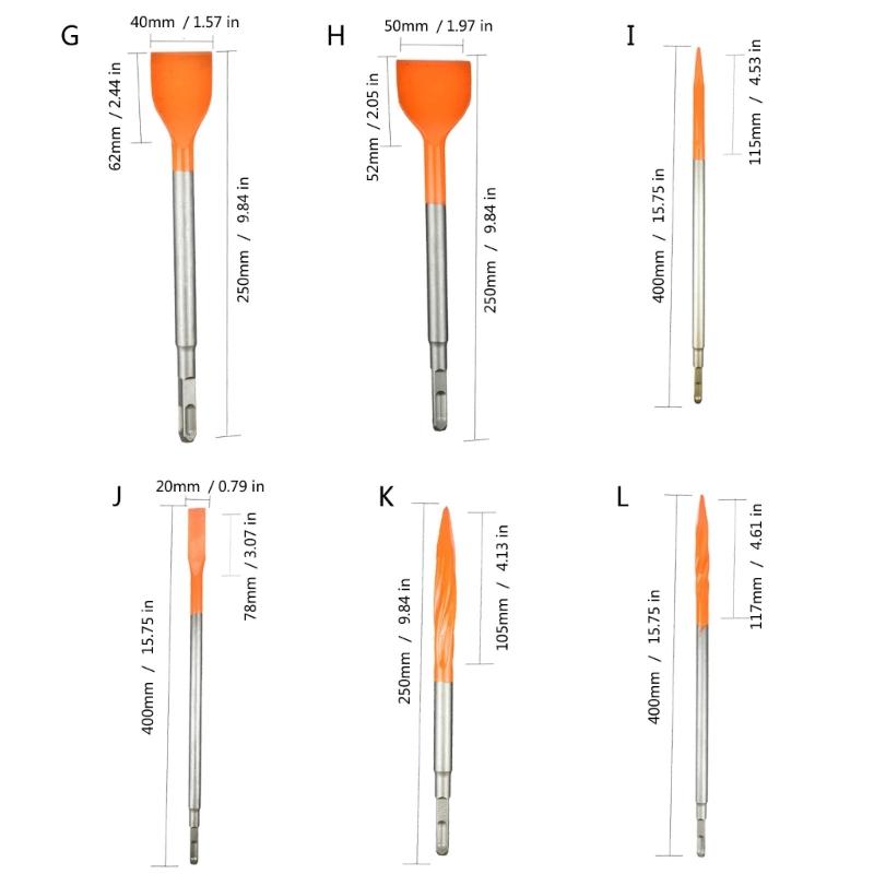 Electric Hammer Masonry Point Grooves Flat Chisel Tool Wall Rock Drill Bit For Tile Cement Concrete Brick Stone