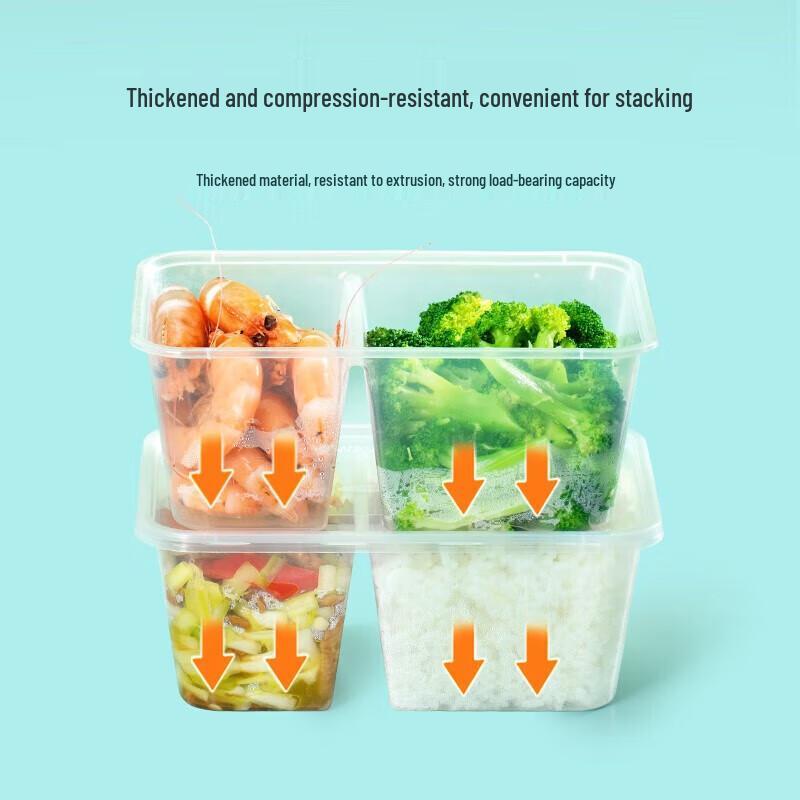 Disposable Plastic 650ml Double-Compartment Meal Box