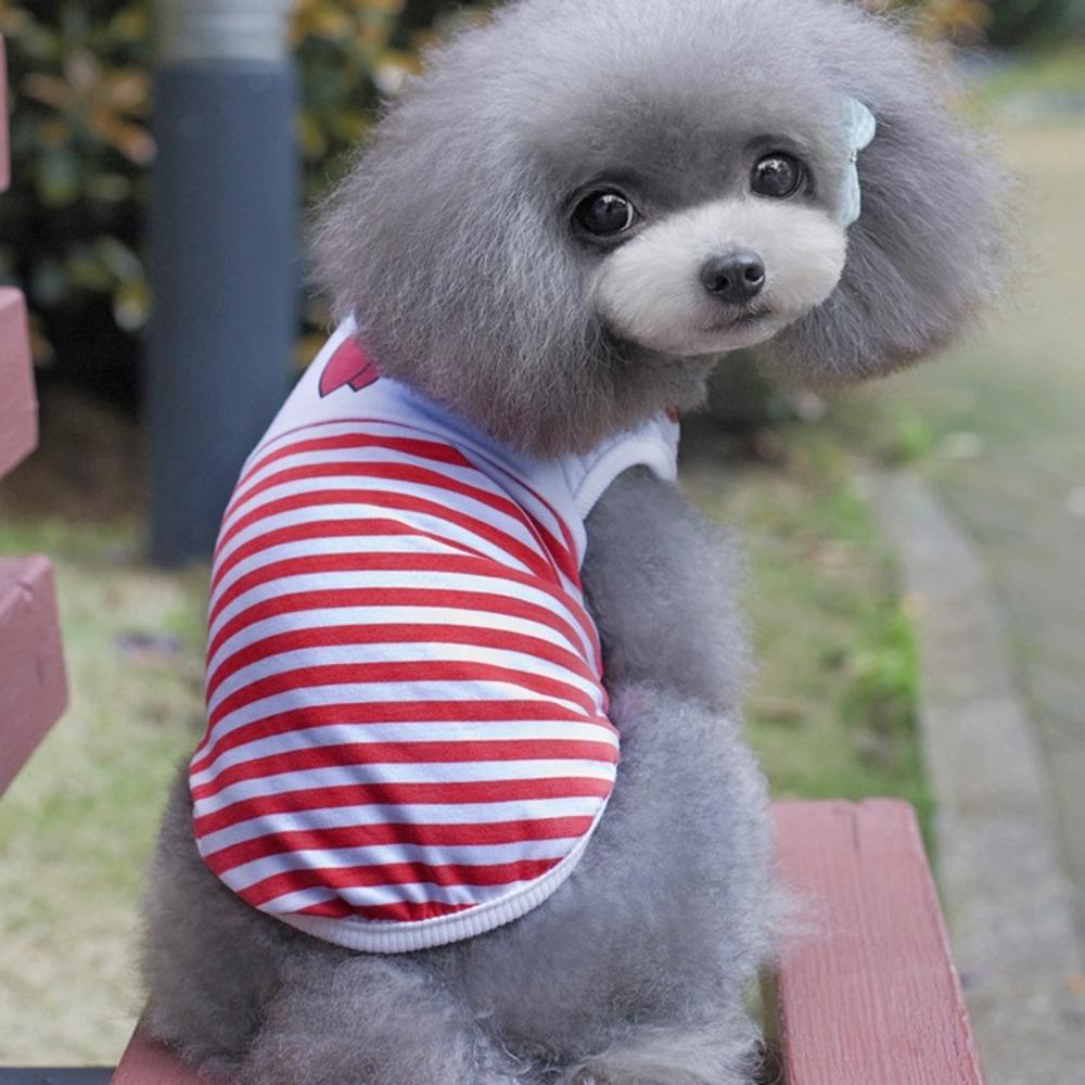 Pet Clothing Navy Striped Dog Cat Vest Supplies Dog Clothing Cat Clothing Teddy Doo