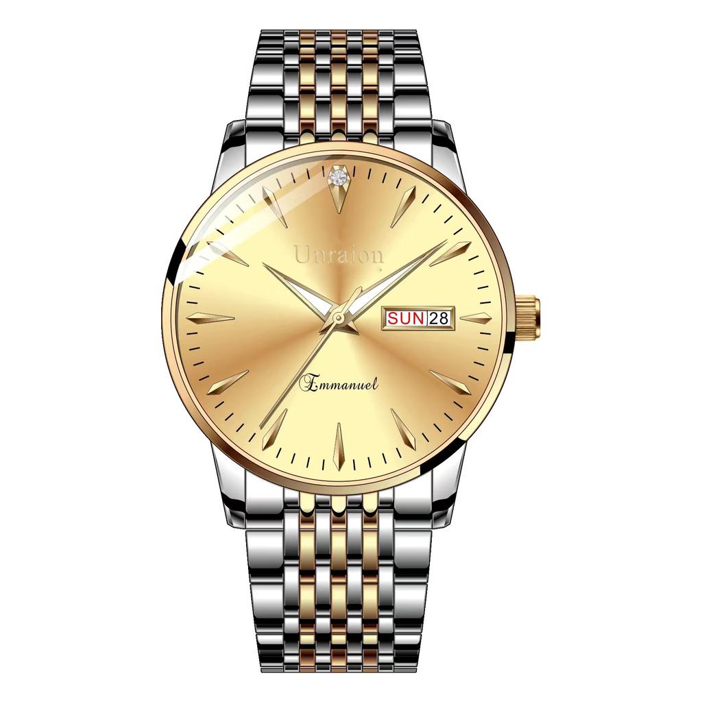 Swiss Qm Watch Fully Automatic Movement Waterproof Luminous Dual Calendar Non Mechanical Men's Watch Male Student Simple Quartz