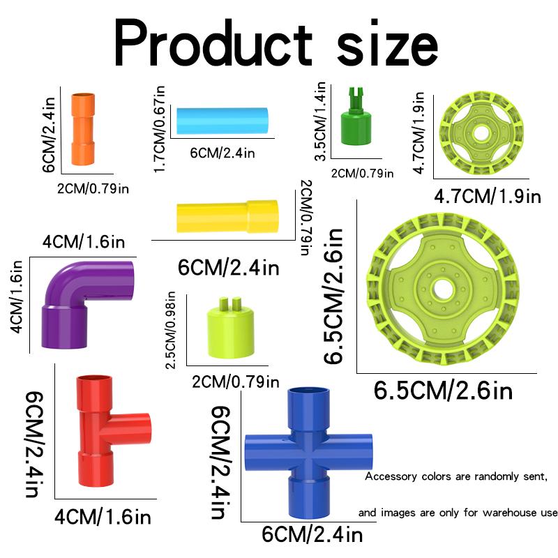 Budowanie poprzez łączenie rur wodnych za pomocą klocków DIY Zabawki