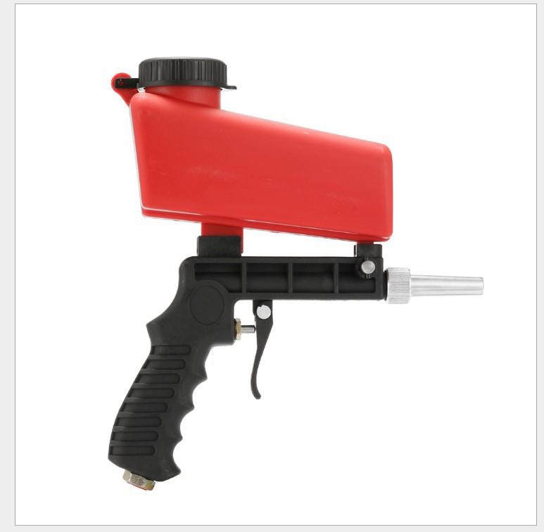 Pneumatischer Sandstrahler für Kompressor, Entfernt Farbe, Flecken, Rost & Reinigt Oberflächen(rot) Handgehaltene Sandstrahlpistole Tragbar