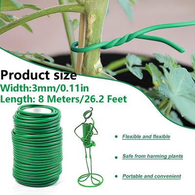 1 Rolle Schwerlast-Gartenschlauchbinder, Geeignet zur Unterstützung von Kletterpflanzen, Flexibler Draht für Tomaten, Reben, Kletterpflanzen im Freien
