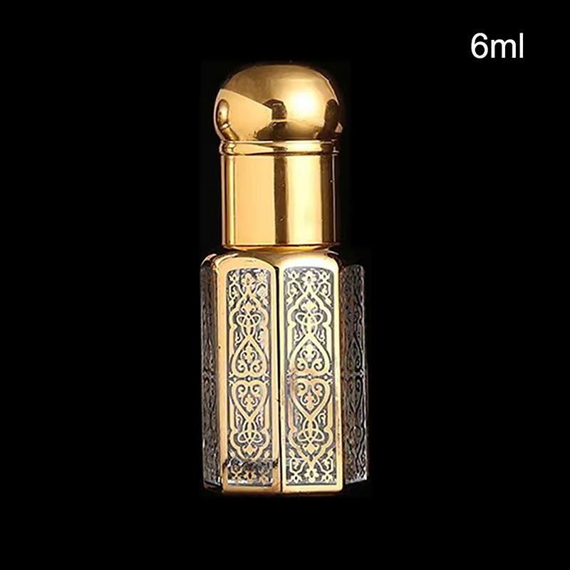 3/6/12Ml Essential Oil Roller Bottle Gold Dropper Perfume Bottles Travel Refillable Roll On Glass Luxury Empty Container