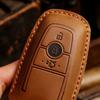 Suitable for Ford Key Bag Fox Mondeo Set Edge Leather Case Crazy Horse Leather Key Bag Set Buckle