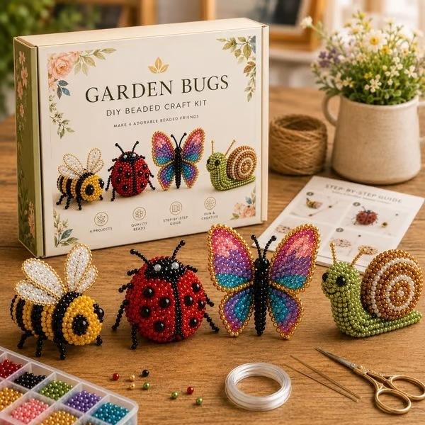 3D Beaded Animal Craft Kit DIY Jewelry Making Set for Kids & Adults - Petite Handmade Bead Art Gift
