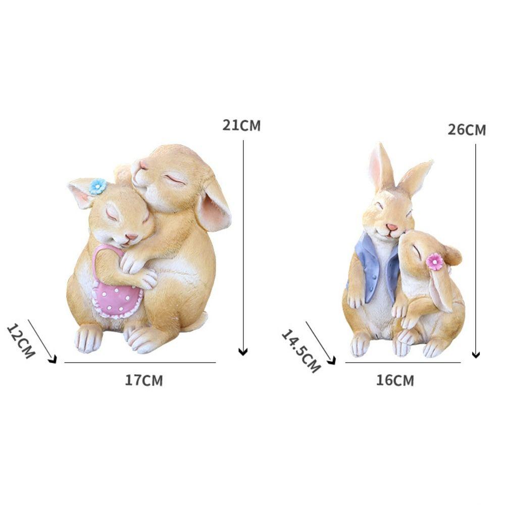 Micro Landscape Model Resin Rabbit Figurine Cartoon Cute Bunny Statue Simulated Creative Animal Sculpture Christmas