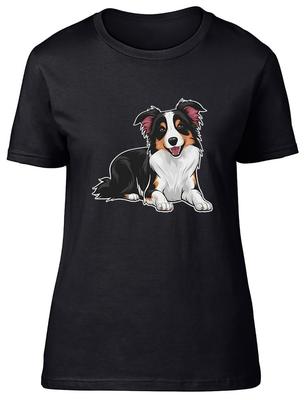 Charming Border Collie Pet Dog Doggy Womens T-Shirt Ladies Gift Tee