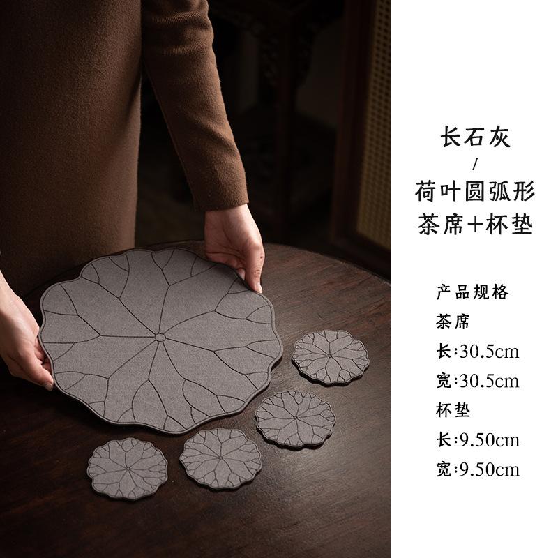 New Chinese cotton and linen lotus leaf coaster coaster home kitchen insulation mat storage mat tea mat