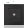 Black 16A German Standard Socket Panel with Double USB + Type C, Concealed European Installation