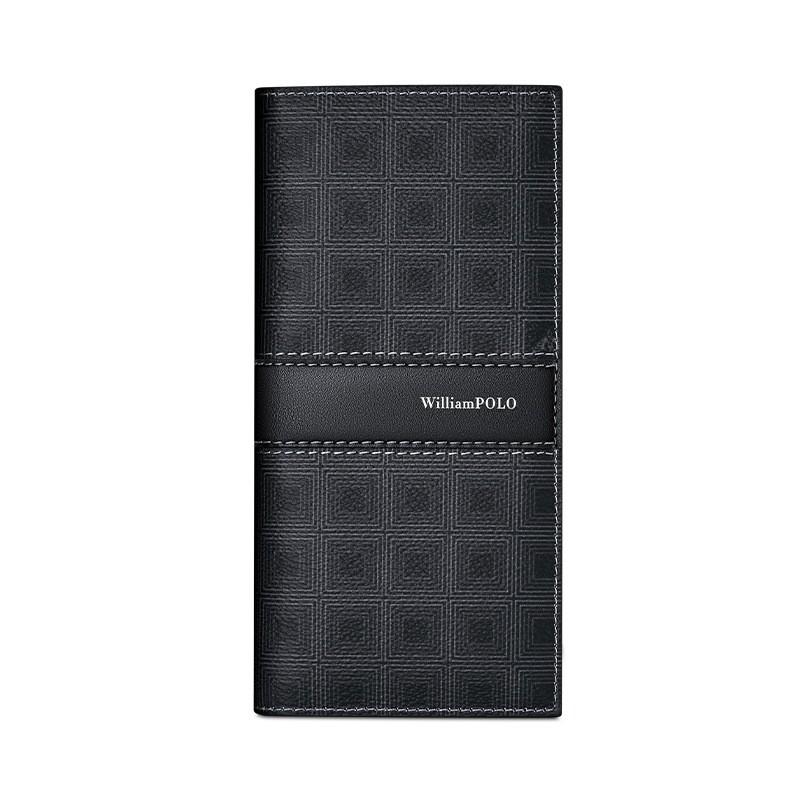 Mens Long Wallet Slim Leather-Style Bifold With RFID Blocking Water Resistant Daily Use Business Casual