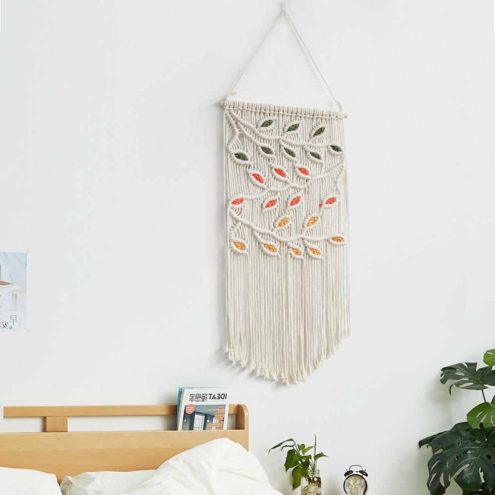Woven Macrame Tapestry Room Decor Boho Home and Decoration for Bedroom Livingroom Wall Art Aesthetics Decorating Items