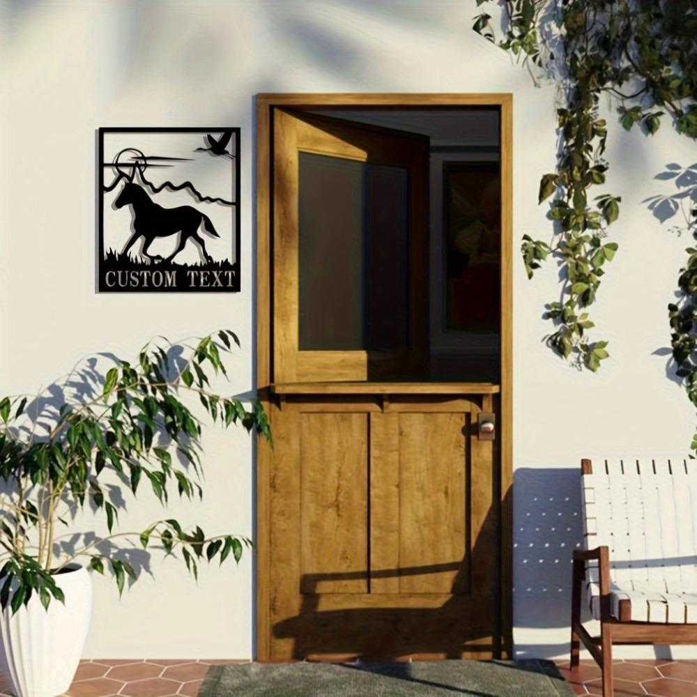Custom Metal Horse Wall Sculpture - Rustic, Custom Text, Indoor/Outdoor Decor